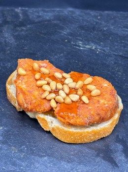 Sobrasada-Honig-Mandel-Bruschetta - Ansicht 